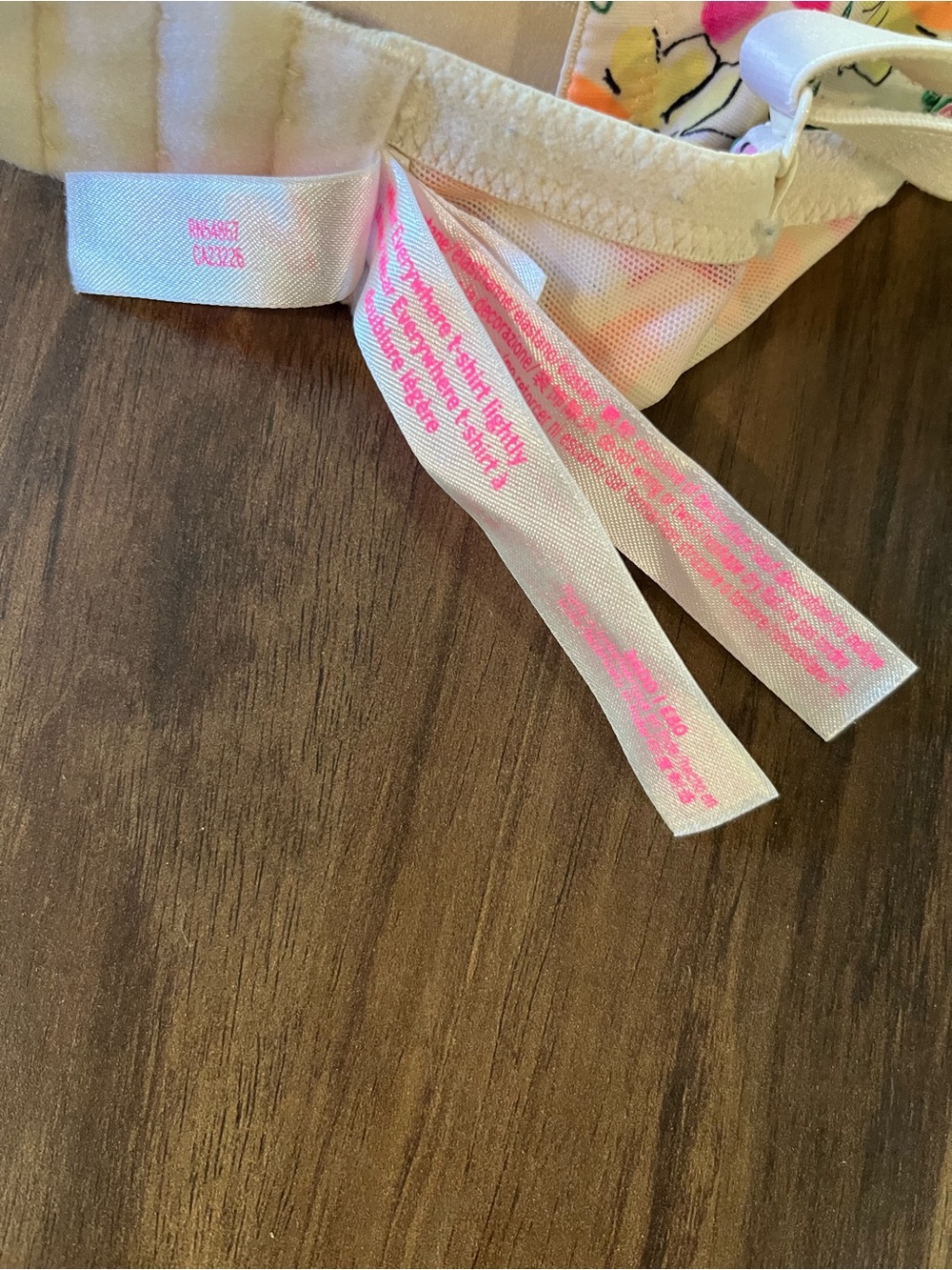 Floral Print Padded Bra in Pink, Yellow & Green - Picture 3 of 4